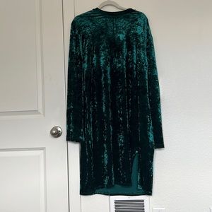Shein Plus Size Velvet Green Dress